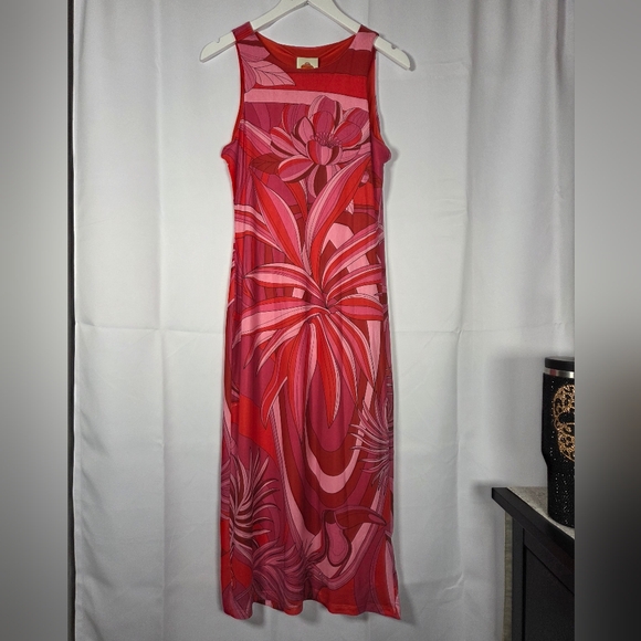 NWT Farm Rio Endless Summer Red Midi Tank Floral Mod Stretch Dress Size S  $190 - Picture 3 of 12